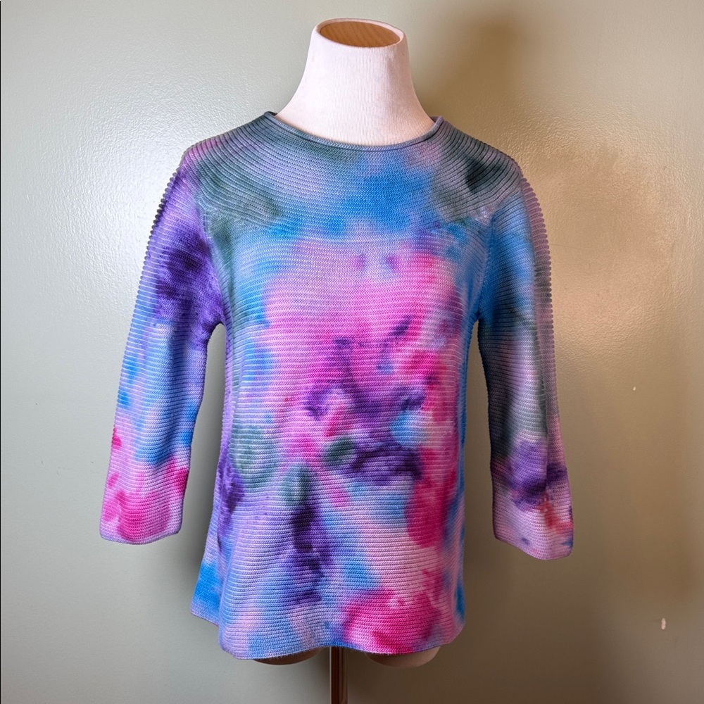 Colorful Tie-Dye Ribbed sweater